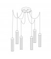 Raggio pendant lamp Silver leaf 6 bulbs 28cm