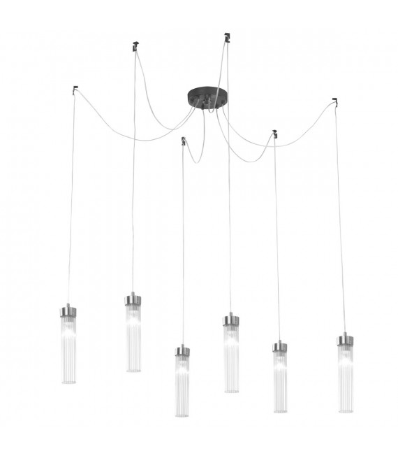Raggio pendant light Brushed brown 6 bulbs 28cm