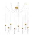 Suspension Raggio Feuille d'or 8 ampoules 28cm
