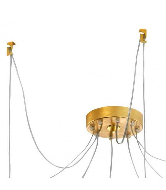 Raggio Pendelleuchte Blattgold 8 Glühbirnen 28cm