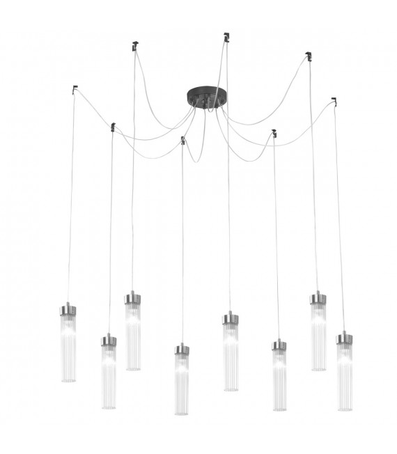 Raggio pendant light Brushed brown 8 bulbs 28cm