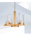 Suspension Raggio 6 ampoules Feuille d'or