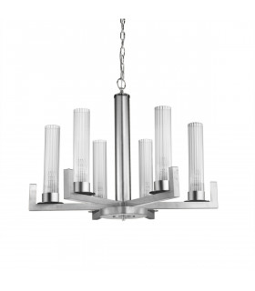Raggio 6-Light Silver Leaf Pendant
