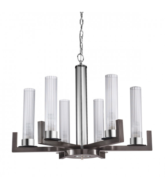 Raggio pendant light Brushed brown 6 bulbs 57.5cm