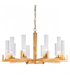 Suspension Raggio 10 ampoules Feuille d'or