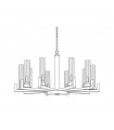 Suspension Raggio Feuille d'argent 10 ampoules 57,5cm