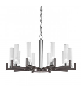 Lampada a sospensione Raggio 10 lampadine Marrone spazzolato
