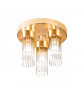Plafón Giro Pan de Oro 3 bombillas 21,5cm