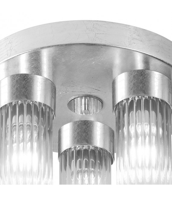 Plafoniera Giro Foglia Argento 3 lampadine 21,5cm