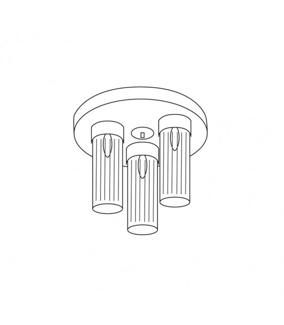 Ceiling light Giro Silver leaf 3 bulbs 21.5cm