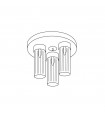 Plafonnier Giro Feuille d'argent 3 ampoules 21,5cm