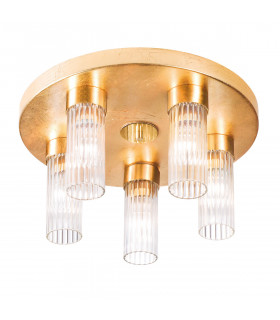 Plafón Giro Pan de Oro 5 bombillas 21,5cm