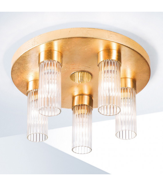 Ceiling light Giro Gold leaf 5 bulbs 21.5cm