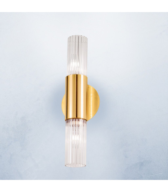 Aplique de pared Giro pan de oro 2 bombillas 36cm