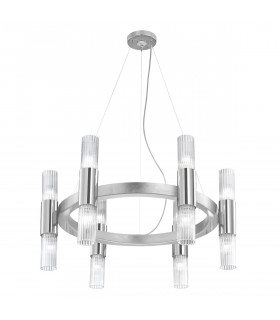 Aplique de pared Giro 12 luces hoja plata
