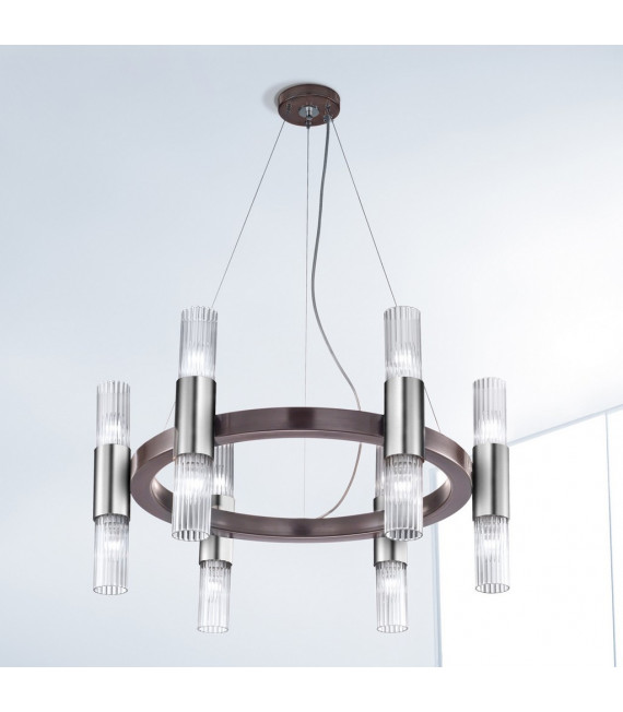 Giro 12-light wall light Brushed brown