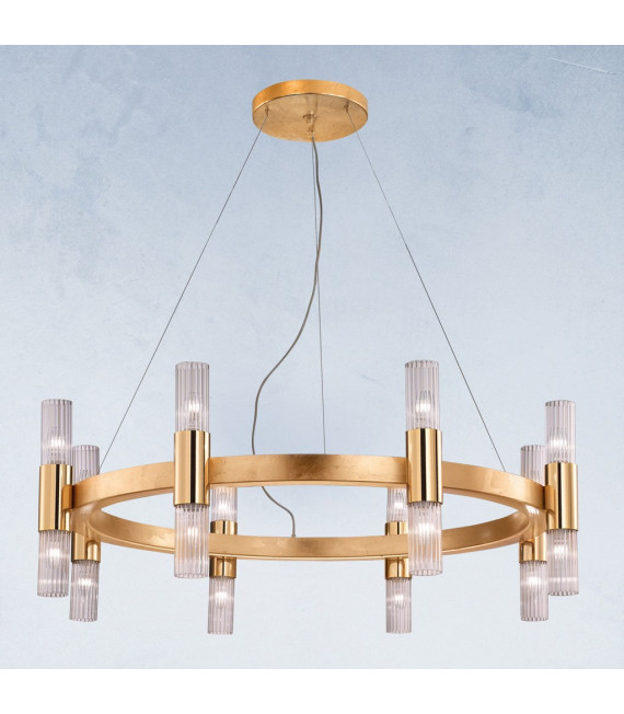 Aplique de pared Giro 16 luces pan de oro