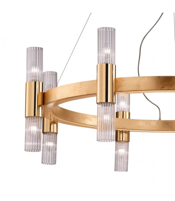 Applique Giro foglia oro a 16 luci