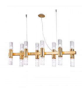 Suspension Giro 16 ampoules Feuille d'or