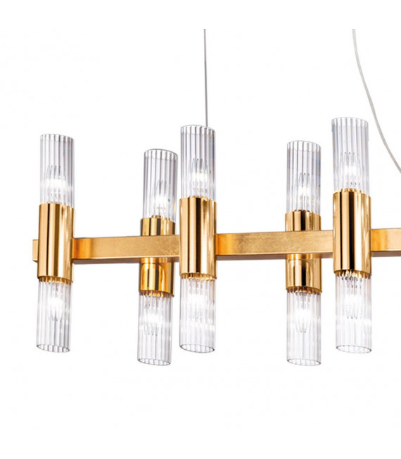Suspension Giro 16 ampoules Feuille d'or