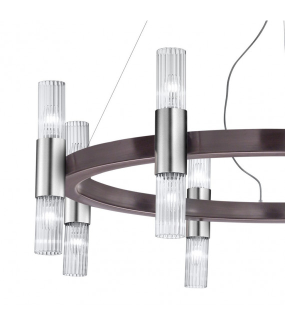 Aplique Giro 16 luces Marrón cepillado