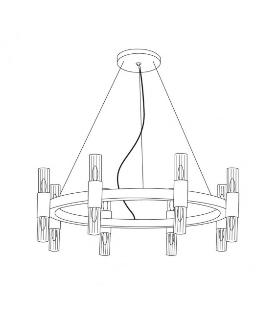 Applique Giro 16 luci Marrone spazzolato