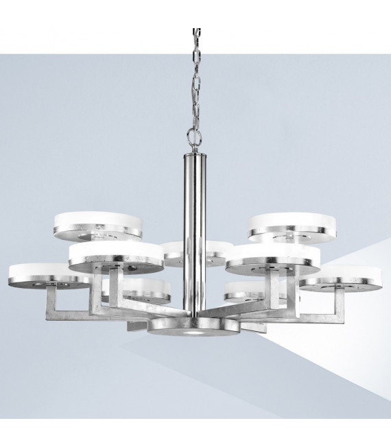 Solis 10-Light Silver Leaf Pendant