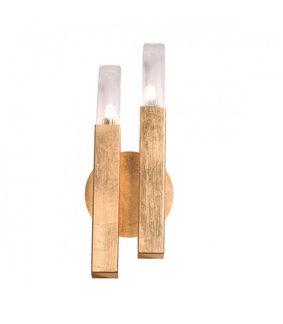 Applique Spigolo Foglia oro 2 lampadine 32,5cm