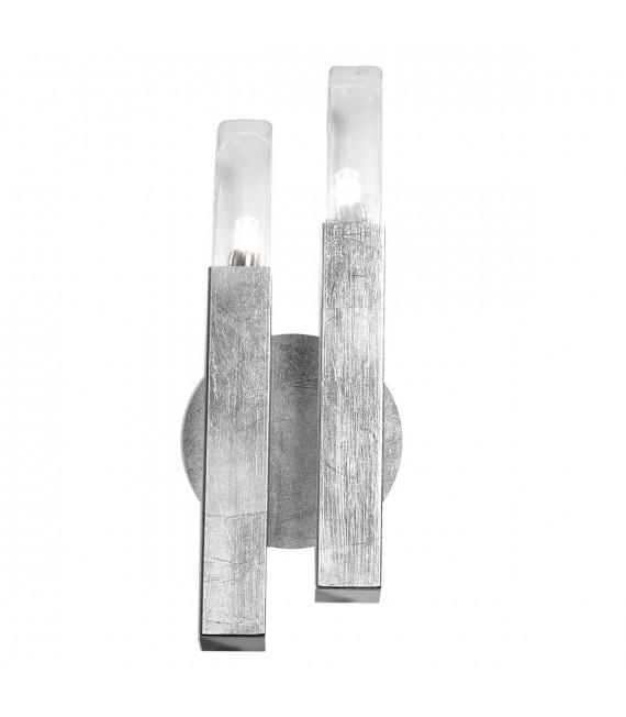 Wandleuchte Spigolo Blattsilber 2-flammig 32,5cm