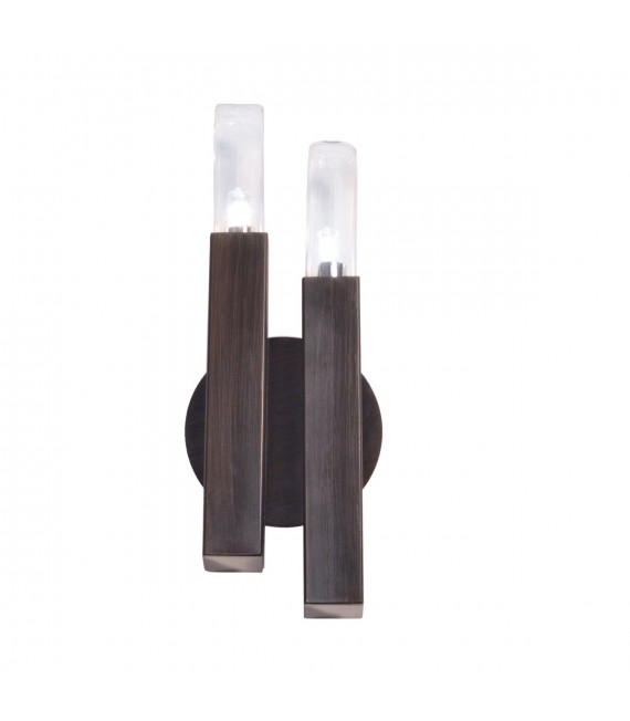 Applique murale Spigolo Brun brossé 2 ampoules 32,5cm