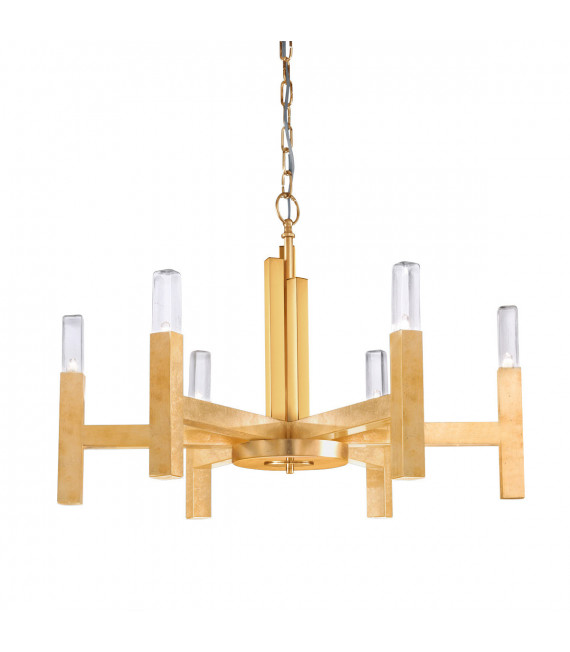 Spigolo Pendelleuchte Blattgold 6 Glühbirnen 61,4cm