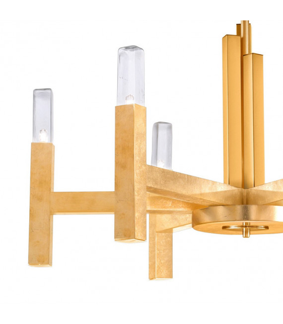 Suspension Spigolo Feuille d'or 6 ampoules 61,4cm