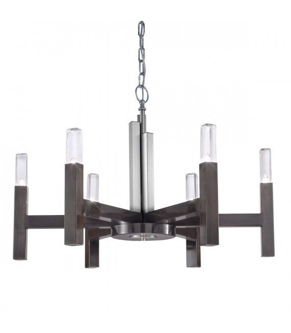 Spigolo suspension Brushed brown 6 bulbs 61.4cm