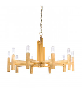 Spigolo pendant lamp Gold leaf 10 bulbs 61.4cm