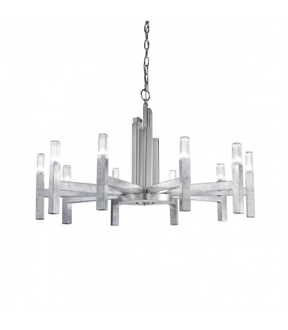 Spigolo Pendelleuchte Blattsilber 10 Glühbirnen 61,4cm