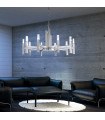 Suspension Spigolo Feuille d'argent 10 ampoules 61,4cm