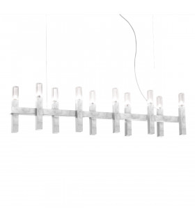 Spigolo pendant lamp Silver leaf 10 bulbs 34cm