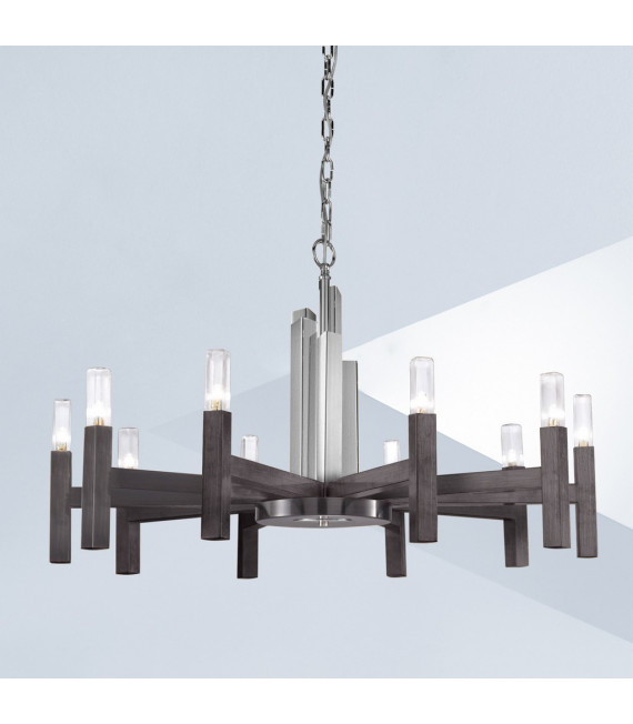 Spigolo pendant light Brushed brown 10 bulbs 61.4cm