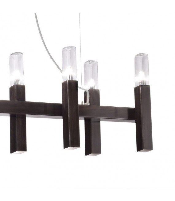 Spigolo suspension Brushed brown 10 bulbs 34cm