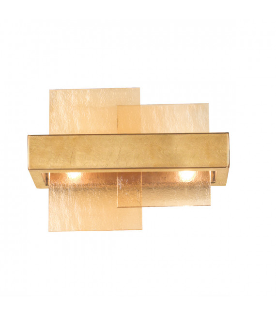 Aplique Rettangolo Pan de Oro 2 bombillas 24cm