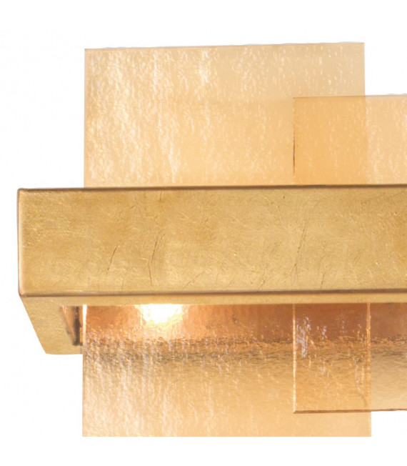 Wall light Rettangolo Gold leaf 2 bulbs 24cm