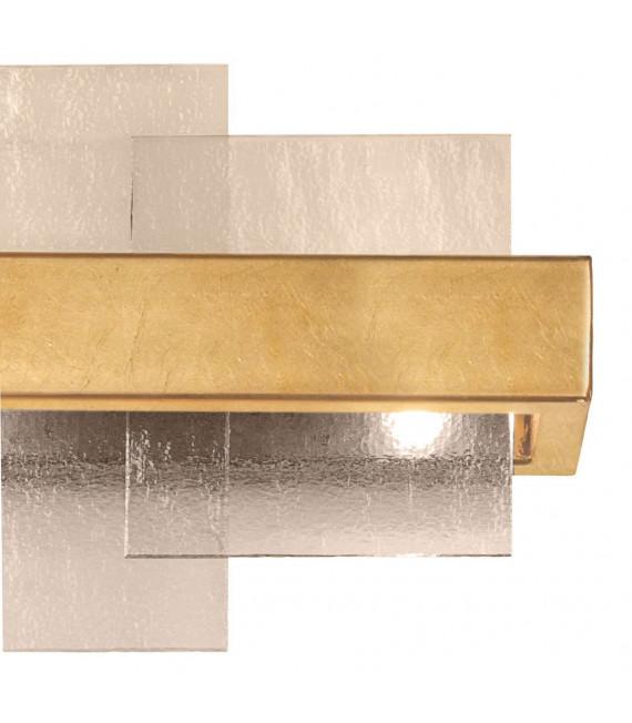 Applique Rettangolo Foglia oro 2 lampadine 24cm