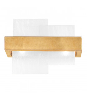 Wandleuchte Rettangolo Blattgold 2-flammig 24cm
