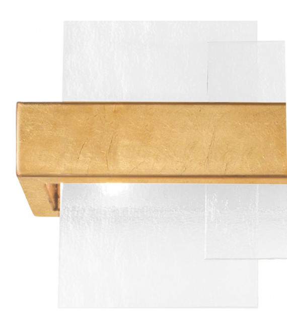 Applique Rettangolo Foglia oro 2 lampadine 24cm