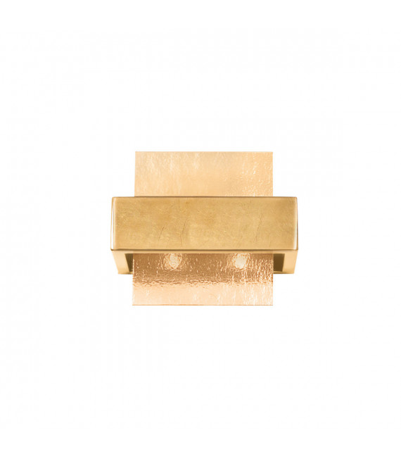 Applique murale Rettangolo Feuille d'or 2 ampoules 17cm
