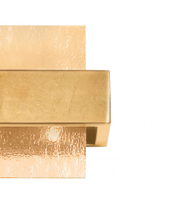 Aplique Rettangolo Pan de Oro 2 bombillas 17cm