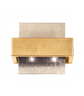 Wandleuchte Rettangolo Blattgold 2-flammig 17cm