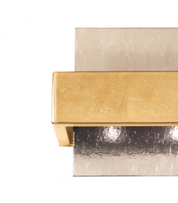Applique murale Rettangolo Feuille d'or 2 ampoules 17cm