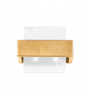 Applique Rettangolo Foglia oro 2 lampadine 17cm