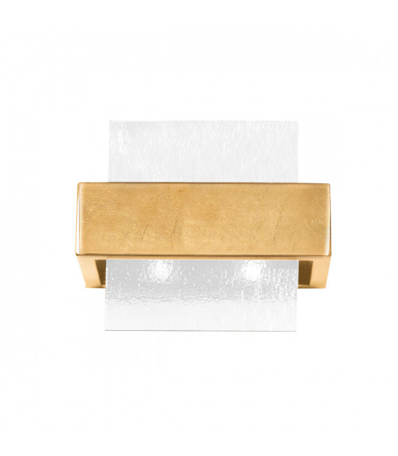 Applique Rettangolo Foglia oro 2 lampadine 17cm